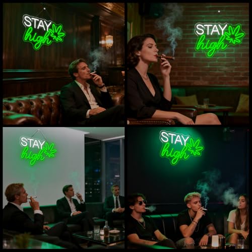 Image of Horseneon Leaf Weed Neon Sign Weed Led Signs Neon Lights for Wall Man Cave Decor Weed Gifts Stoner Marijuana Gifts for Men Women Suitable for Room Bar Party Decor