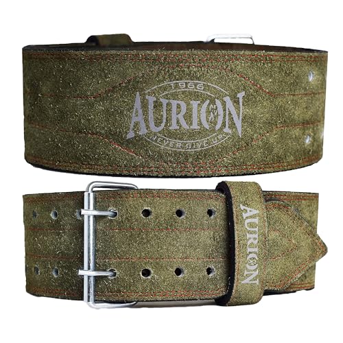 Aurion Sued Leather Powerlifting Gym Belt XXL| Weight Lifting Belt for Heavy Workout for Men & Women...