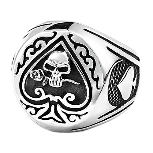 Image of Death Skull Ring for Men Stainless Steel Jewelry Biker Rings Scary Death Ring Skull for Gifts