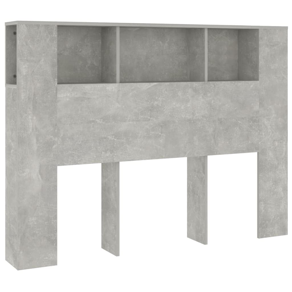 vidaXL Mueble Cabecero Armario de Cama con Almacenaje Pared Dormitorio Estantería Habitación Libros Decoraciones Gris Hormigón 140x18,5x104,5 cm