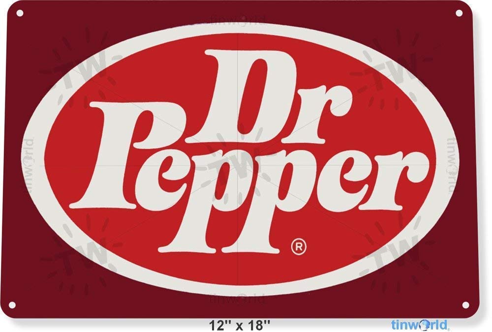Biopracess Metalpostera27769 Tin Sign Dr Pepper Logo Metal Decor Wall Art Kitchen Bar Vintage Tin Sign 7.8 * 11.8 Inch(L * W)