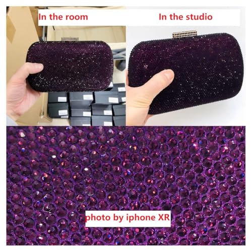 Image of Boutique De FGG Mini Rhinestone Clutch Purse,Evening Bags and Clutches for Women Formal,Crystal Clutch Bag Wedding Handbags