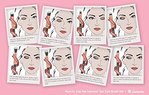 Makeup Eye Brush Set - Eyeshadow Eyeliner Blending Crease Kit - Best Choice 7 Essential Makeup Brushes - Pencil, Shader, Tapered, Definer - Last Longer, Apply Better Makeup & Make You Look Flawless - Thumbnail 5