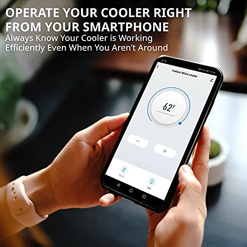 Ivation 28 Bottle Compressor Wine Cooler Refrigerator With Wi-Fi Smart App Control Cooling System | Large Freestanding Wine Cellar Fridge For Red White Champagne Or Sparkling, Black Glass Door & Lock #TOP3