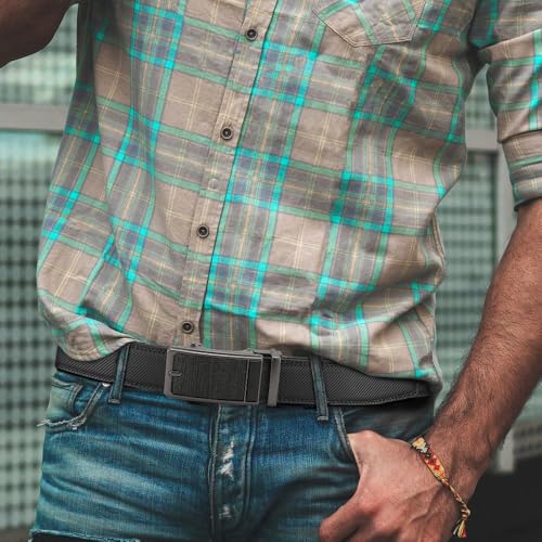 Men Dress Belt for Work Business and Casual Every Day Leather with Adjustable Buckle4