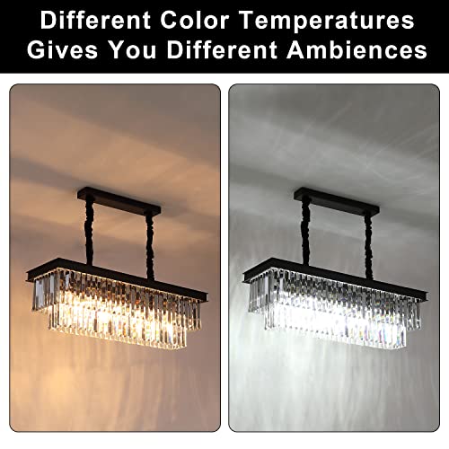Image of Rectangular Crystal Chandelier Dining Room Black Rectangle Pendant Light