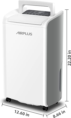 Miniatura 5 de AIRPLUS Deshumidificadores de 4,500 pies cuadrados de 70 pintas para sótano y hogar, con manguera de drenaje, eficiente, energía, con doble