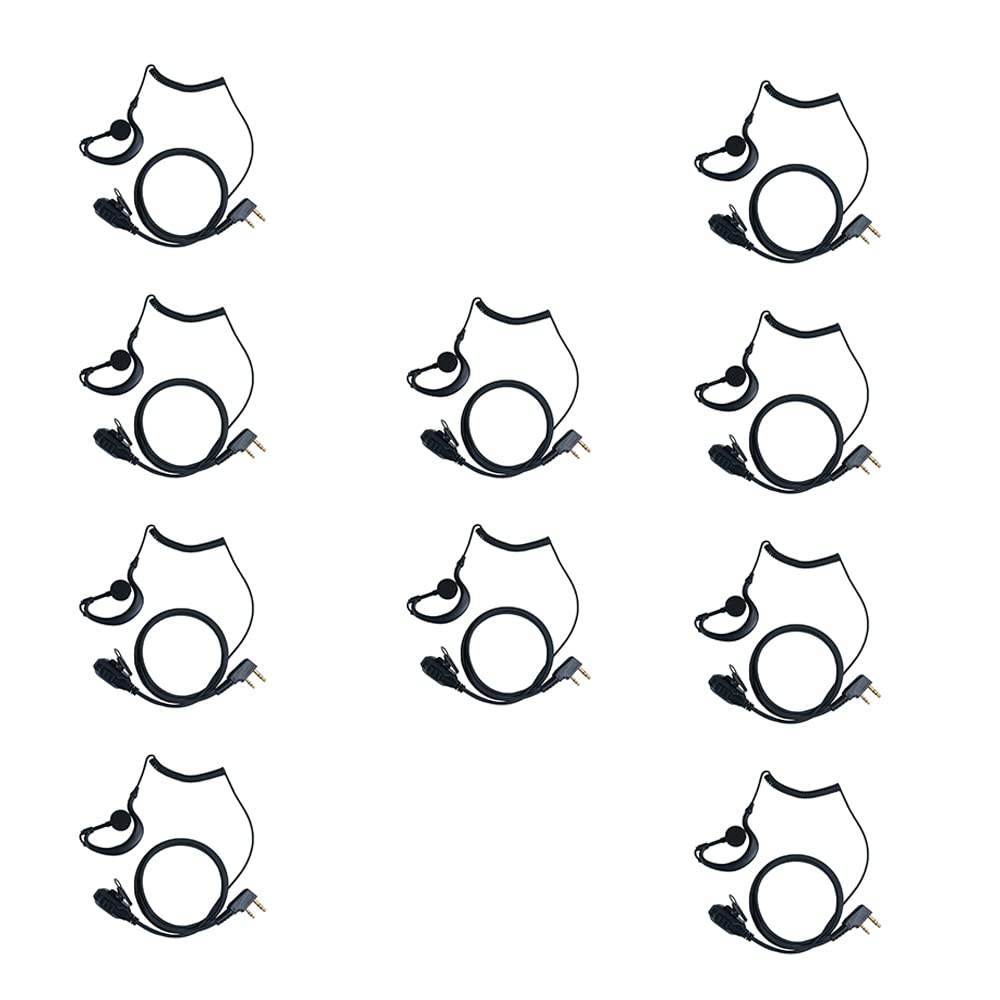 BVMAG Walkie Talkie Earpiece with PTT Mic G Shape Headset for Baofeng BF-888S UV-5R BF-F9 BF-F8HP UV-82 UV-82C UV-82HP TK-3107 TK-2107 Retevis H777