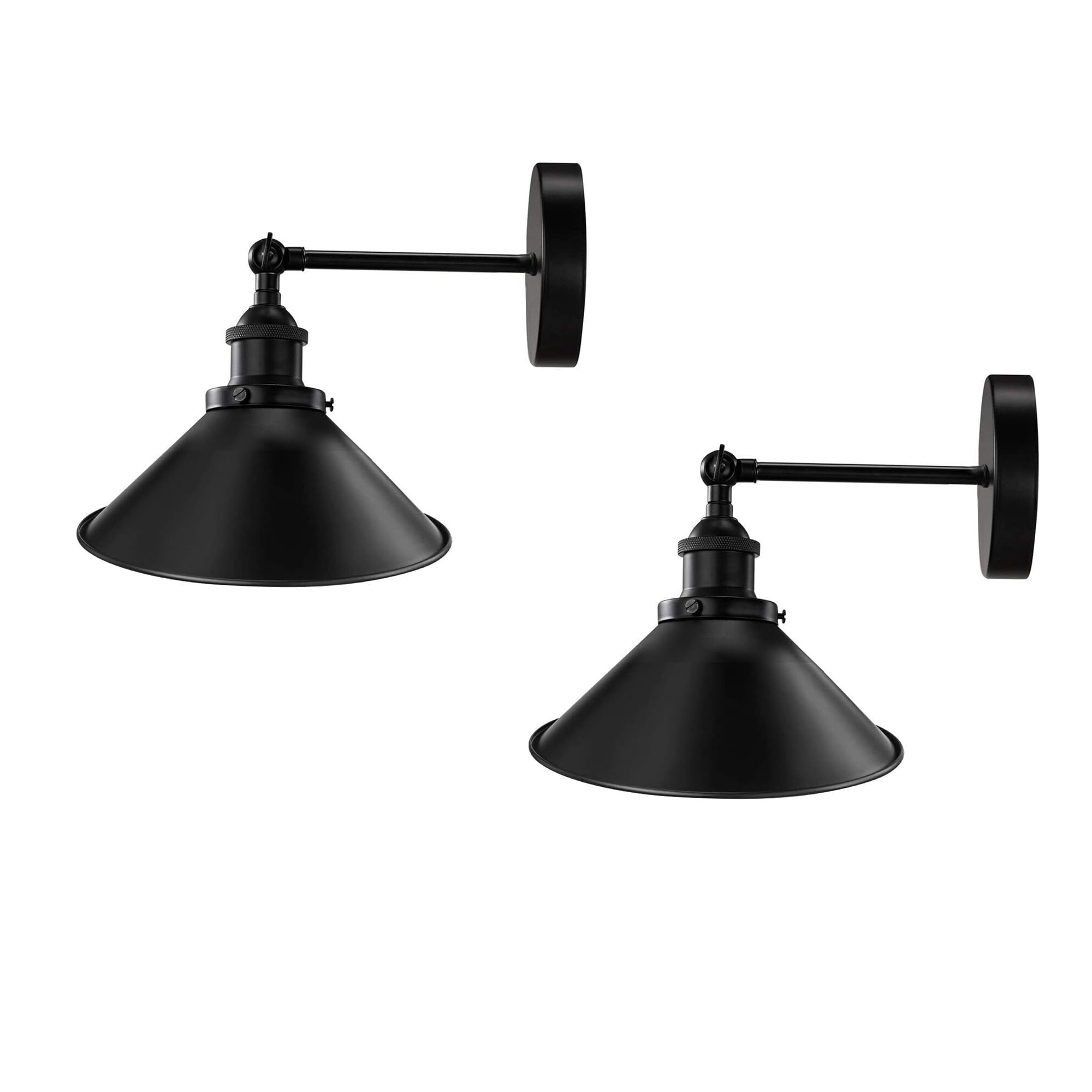 LEDSone Vintage Wall Sconce Black Antique 180 Degree Adjustable Industrial Wall Light for Restaurants Galleries Aisle Kitchen Room Doorway 2 Pack (Style 1-2 Pack)