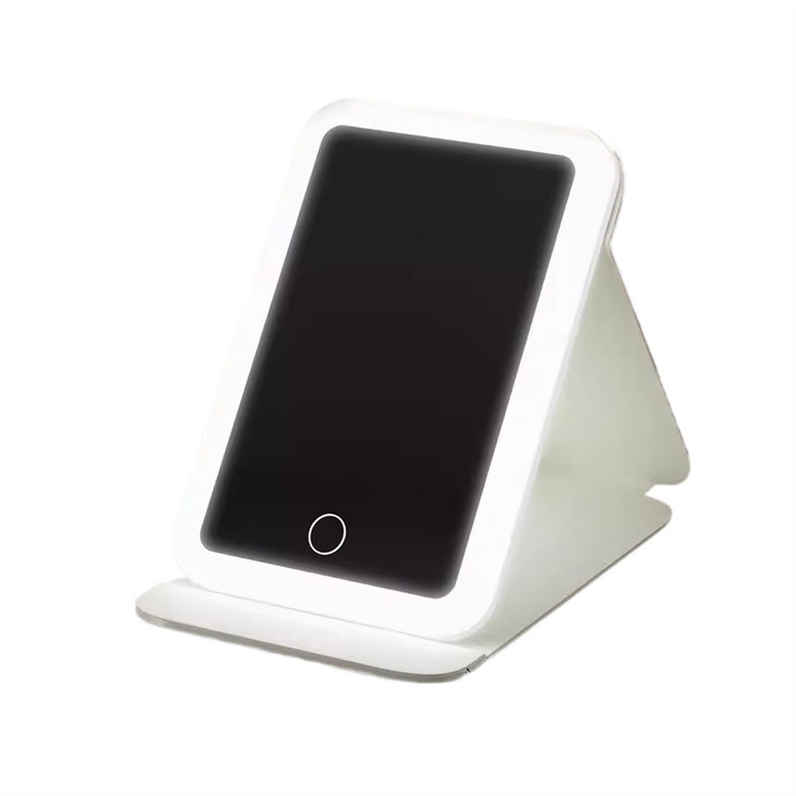 GHJrtHFJ Desk mirror, with Light Refill Mirror Portable Desktop Bedroom Makeup Rechargeable Tabletop Cosmetic(White)