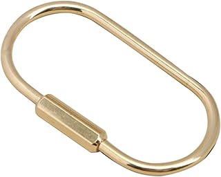 ポータブル真鍮キーホルダーネジリングシンプルな車のカラビナバックルクリップホルダー男性女性用真鍮クリップアクセサリーカラビナ分割高耐久クラスプ