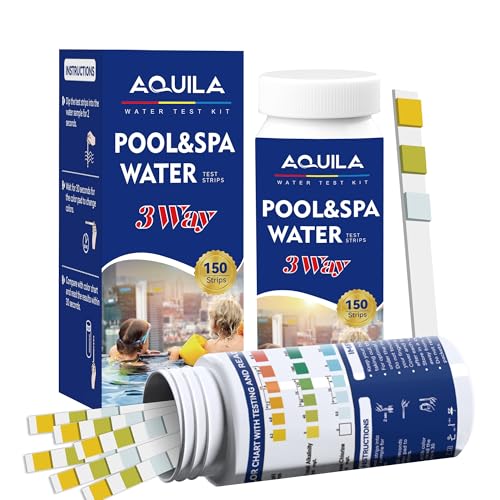 Pool Water Test Strips Kit 150 Count Spa Test Strips for Hot Tub 3 Way Water Testing Kit for pH Alkalinity Chlorine