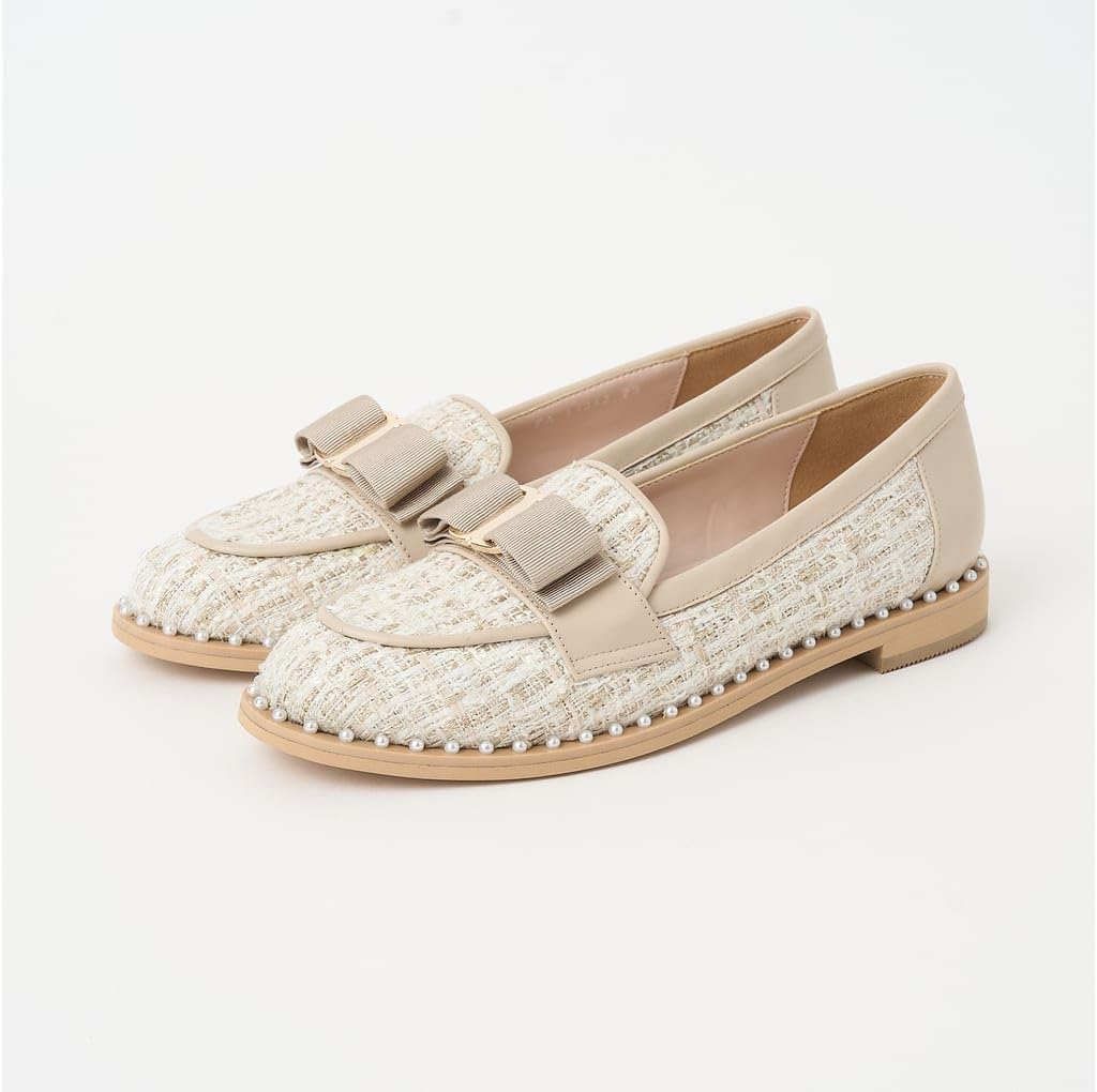 ダイアナ] ローヒール・フラットシューズ 日本製 リボン フェミニン オペラ