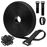 【Longitud DIY y 30 Hebillas】Esta bridas negras mide 8m x 2cm y viene con 30 hebillas de plástico. Puede cortar cualquier longitud de los bridas para cables según sus propios requisitos y luego colocar las hebillas de plástico. Forma un lazo, es perfecto para agrupar artículos de diferentes longitudes y tamaños