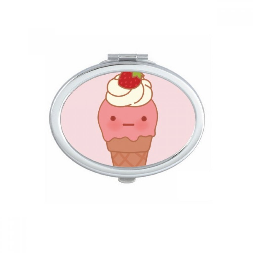 Miroir de poche à la main multicolore avec miroir ovale mignon