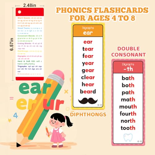Image of SNOWIE Soft Phonics Flash Cards for Baby, 60 Cards with 117 Phonics Groups