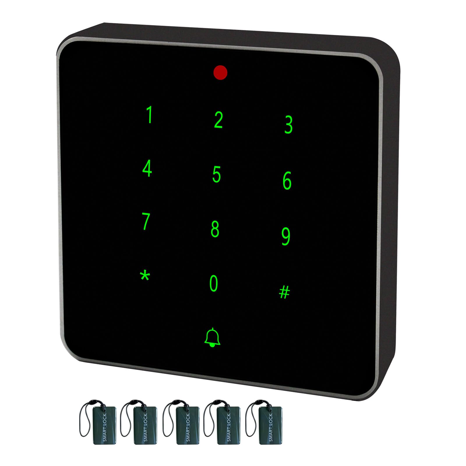 13.56MHZ RFID IC Cards Keypad Waterproof Panel for Door Access Control Support 10000 Card Users + 5pcs IC Cards