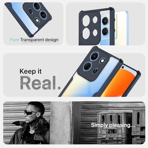 Image of Pikkme Infinix Note 30 5G Back Cover | Crystal Clear Transparent Back | Ultra Hyrbid | Full Camera Protection | Raised Edge | Bumper Back Case (Blue)