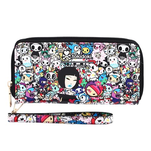 Tokidoki Wallet with Wristlet PU Leather RFID Blocking Credit Card Holder Large Capacity Zipper Phone Wallet (multicolor)