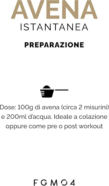 FGM04 - Avena istantanea in Polvere 1000 g - Ideale per Porridge, Pancake, Shake proteici - per Colazione Fitness e Snack - Confezione da 1 KG (1 Unità (Confezione da 1), Wafer) - 5