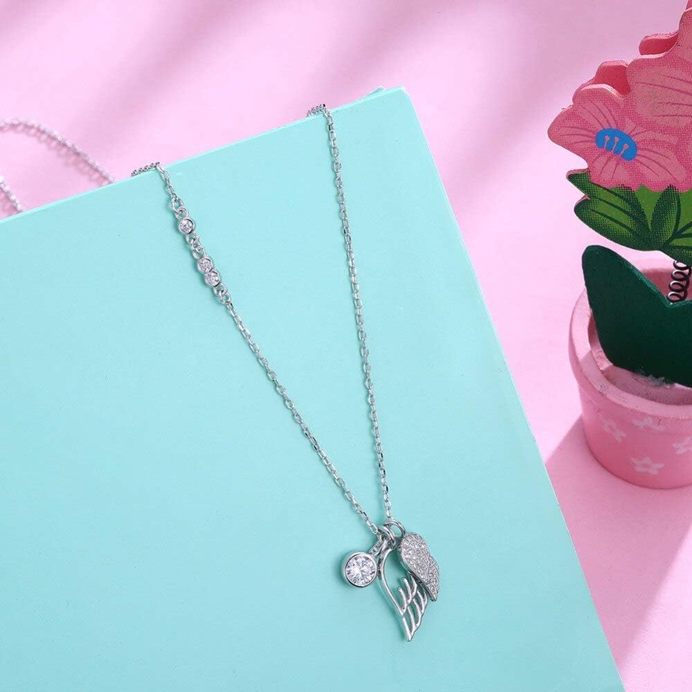 Naszyjniki 925 Sterling Silver Naszyjnik Skrzydła Anioła Kobiety Biżuteria