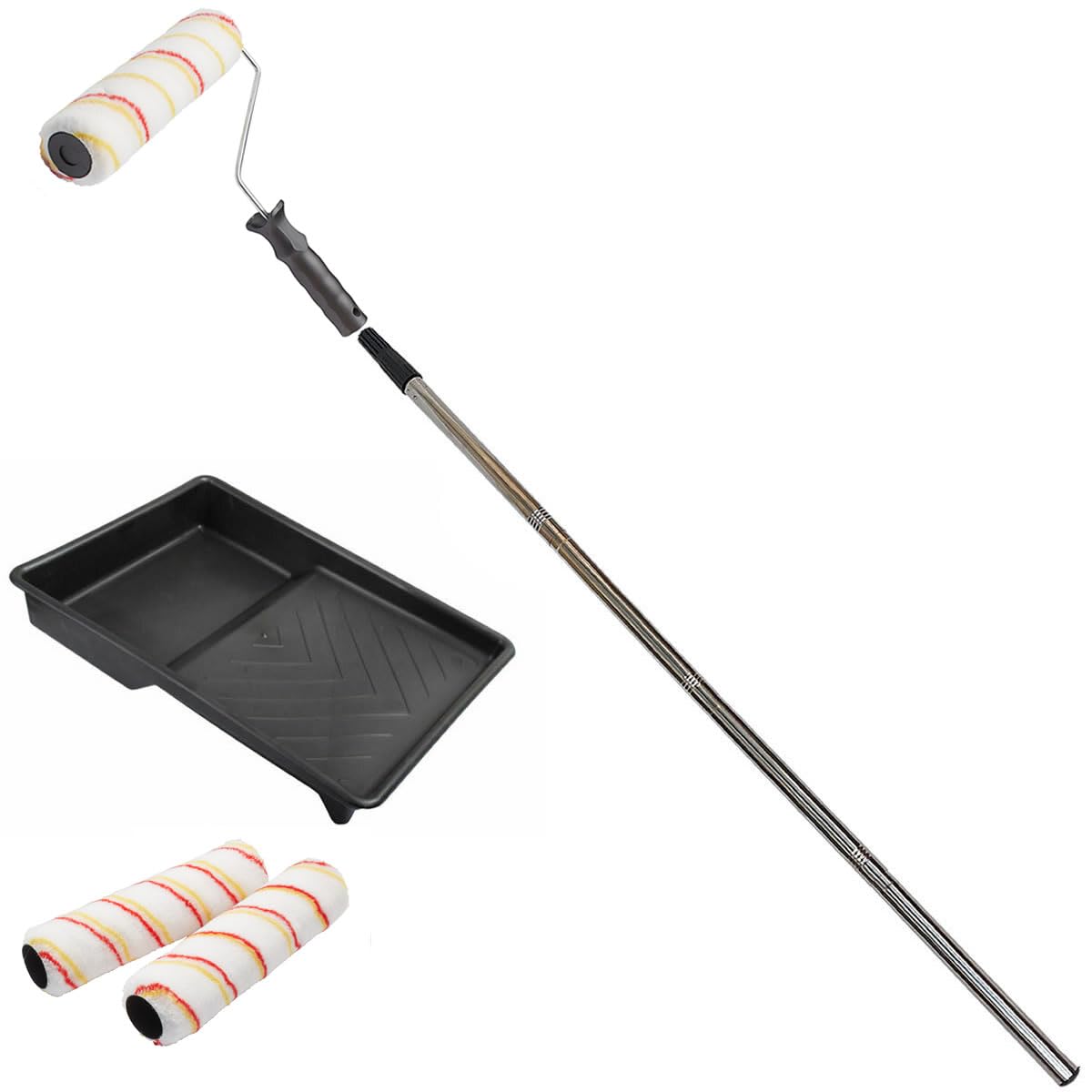 TG TOUGH GEAR 9″ Emulsion Paint Roller & Tray with 0.95m Sectional Extension Pole – DIY Wall & Ceiling Painting Set