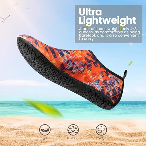 Image of SEEKWAY Water Shoes Women Men Adult Quick-Dry Aqua Socks Barefoot Non Slip for Beach Swim River Pool Lake surf Black SK002(U)