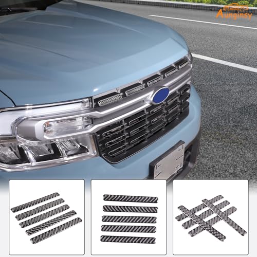 Image of Aunginsy Front Bumper Grille Cover Compatible with Ford Maverick 2022-2024 LARIAT Front Grille Mesh Inserts Trim Cover Front Grill Mesh Clip-in Grille Guard Car Air Inlet Vent Grille Cover Accessories