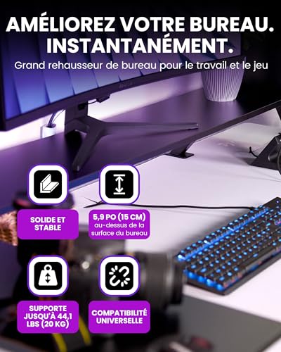 Support Moniteur Double Écran avec Cadre en Acier Robuste Arozzi