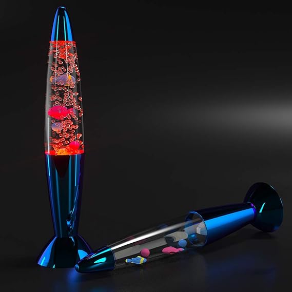 Lava Lamp,14 inches Mini Fish Lava Lamp Bubble Lava Lamp LED Sensory