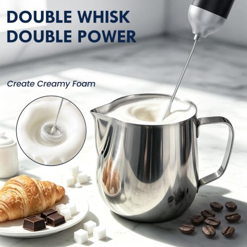SIMPLETASTE Rechargeable Handheld Milk Frother Wand Drink Mixer for Coffee - image 3