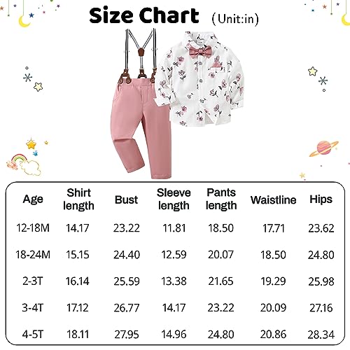 Nilikastta 5T Suits For Boys Boys Wedding Outfit Boys Suit Size Boys Formal Wear Shirt/Bowtie/Suspender Pants 4-5T thumb #6