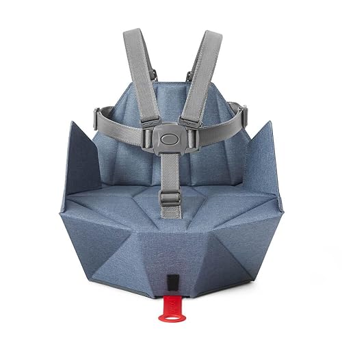 BOMBOL Asiento elevador instantáneo Silla alta plegable ligera de viaje para bebés y niños pequeños gris guijarro Pebble Grey