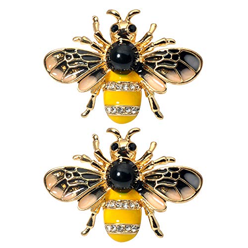 Image of Crystal Honeybee Brooches Pins Christmas Wedding Gift For Women Gold Durable design