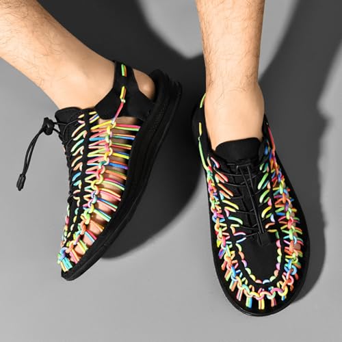 Large Size Unisex Rope Sport Sandals Men's Fisherman Shoes Women's Hand-Woven Shoes Comfortable Couple Lightweight Beach SandalsAA2