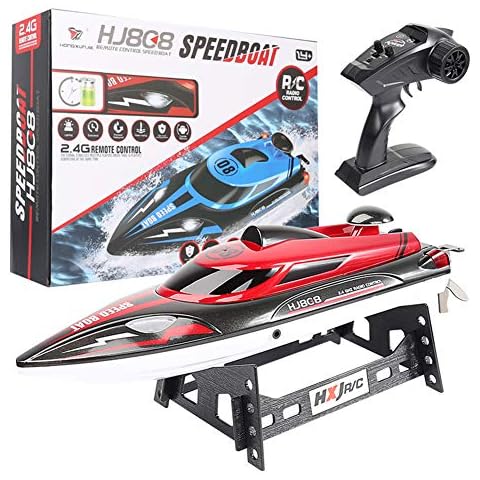 AAAHHH Remote Control Boat HJ808 RC Boat 25Km/H 2.4G High Speed Remote Control Racing Ship Water Speed Boat Children Model Toy Kids Gift Cover