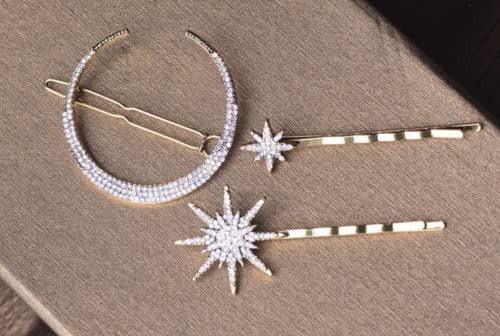3PCs Beautiful Rhinestone Solar System Hair Pins for all hair styles, Silver, 1 count (Pack of 3) - Image 3