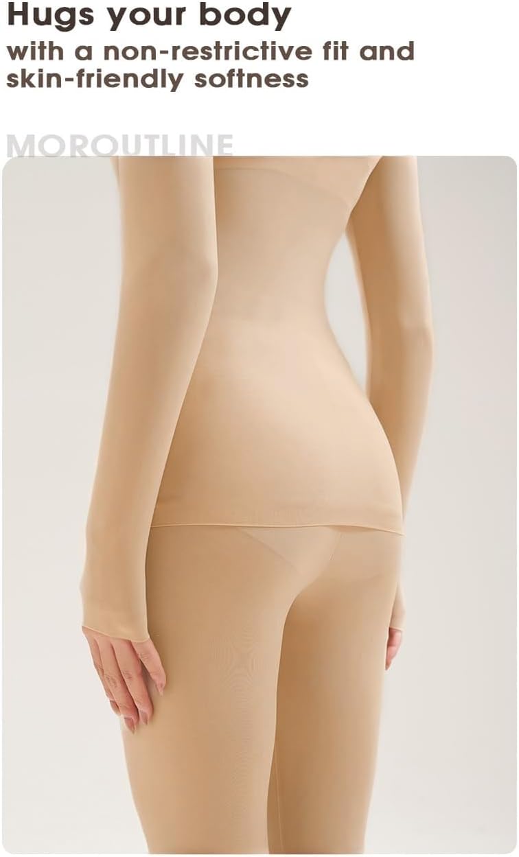 Women's Long Underwear Ultra Thin Long Johns Crewneck Thermal Underwear sets Top & Legging - Image 6