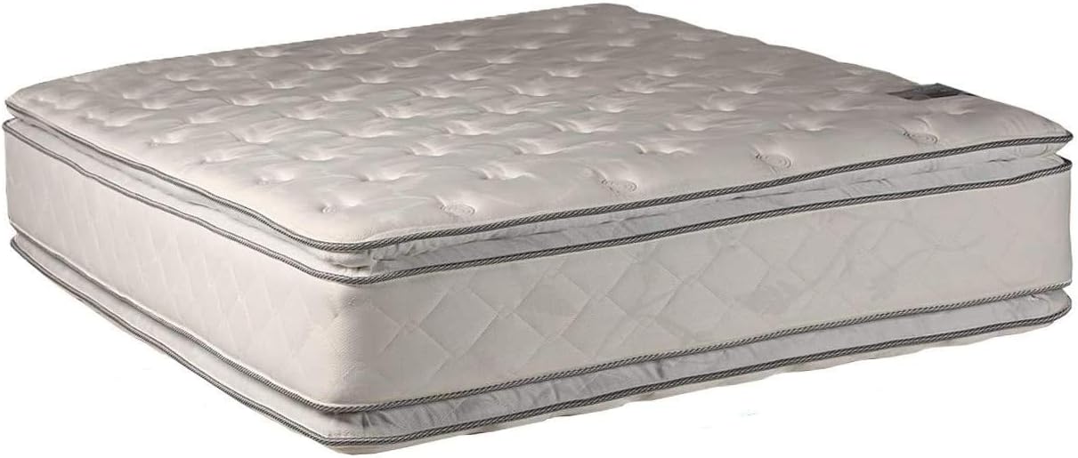 Dream Solutions USA DS USA Serenity Pillow Top - Medium Soft Eurotop Mattress Only - Double-Sided, Spinal Support System, Fully Assembled, Luxury Quality, Orthopedic Type (King 76"x80"x12")