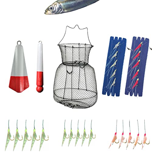 Angelset Hering Gr.L 8 Teile Pro Combo komplett 5X Vorfach 2X Blei Setzkescher Salzwasser Nordsee Ostsee Makrele Urlaub Profi Angelset Hering Gr.L 8 Teile Pro Combo komplett 5X Vorfach 2X Blei Setzkescher Salzwasser Nordsee Ostsee Makrele Urlaub Profi