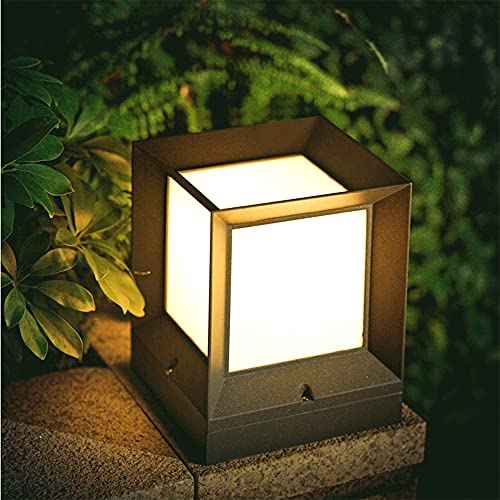 SHUANGZ Luces De Poste Luces De Césped Al Aire Libre Iluminación Deck Square Black Landscape Lámpara De Poste LED Impermeable IP54 para La Decoración del Jardín del Césped De La Pasarela del Patio