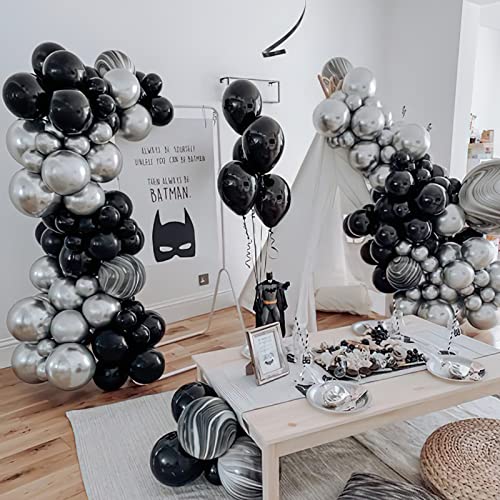 Image of PartyWoo Black Balloons 50pcs Matte Latex Helium Balloons 12 Inch (Pack of 2)