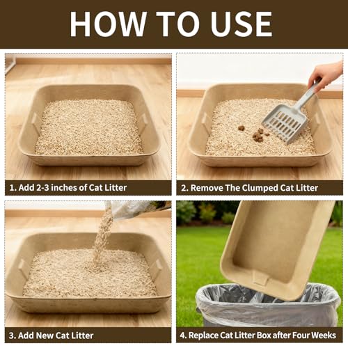 8 Cajas Desechables para Gatos 16 x 12 x 3 Pulgadas miniatura 6