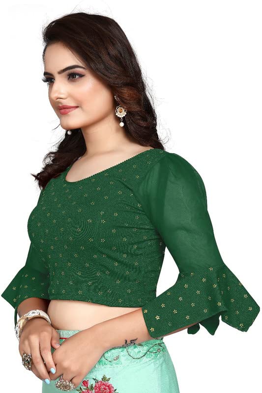 Colorful Street Cotton Stretchable Designer Blouse with Flare Sleeves-image-42