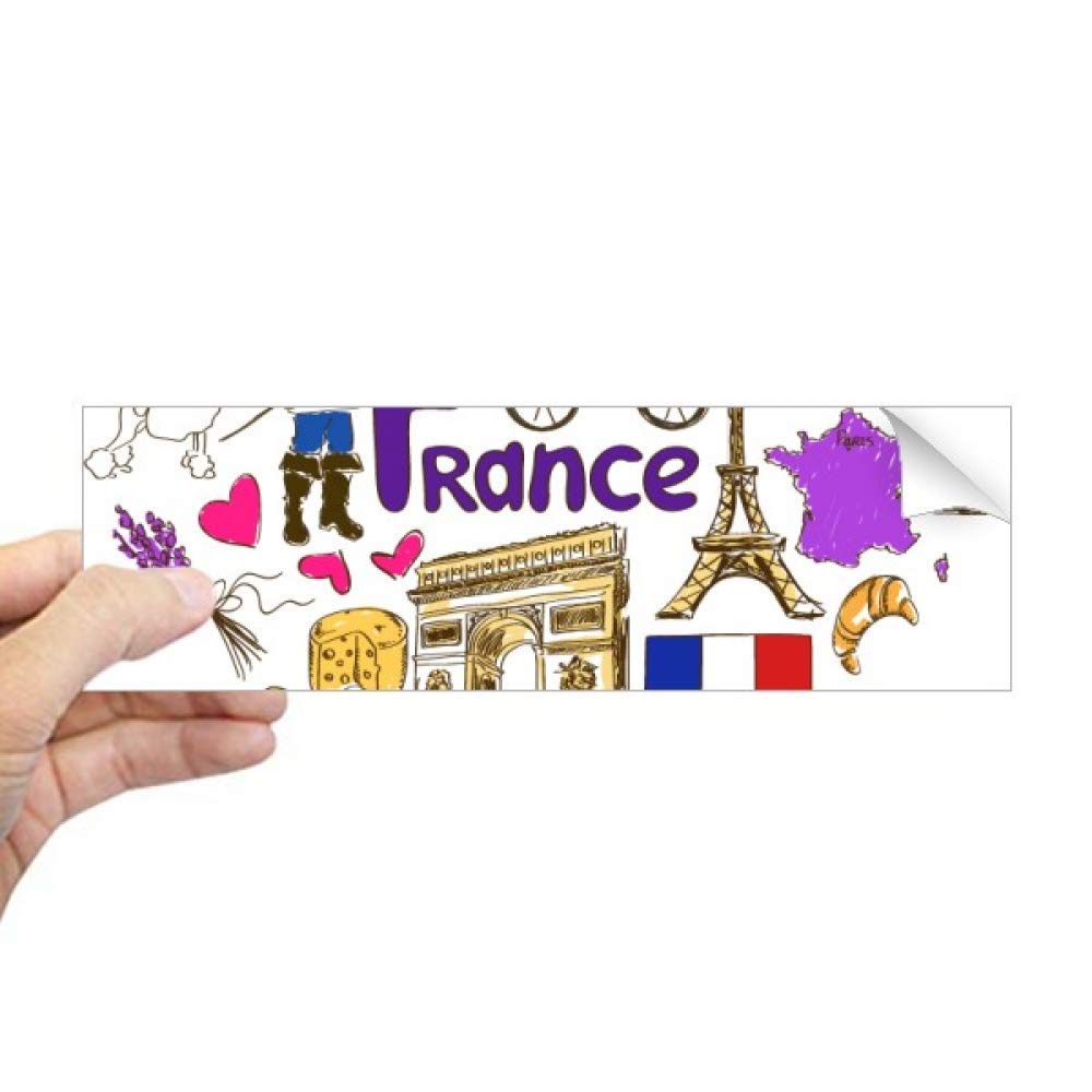 Pegatina de Francia para parachoques rectangular con bandera nacional francesa en corazón