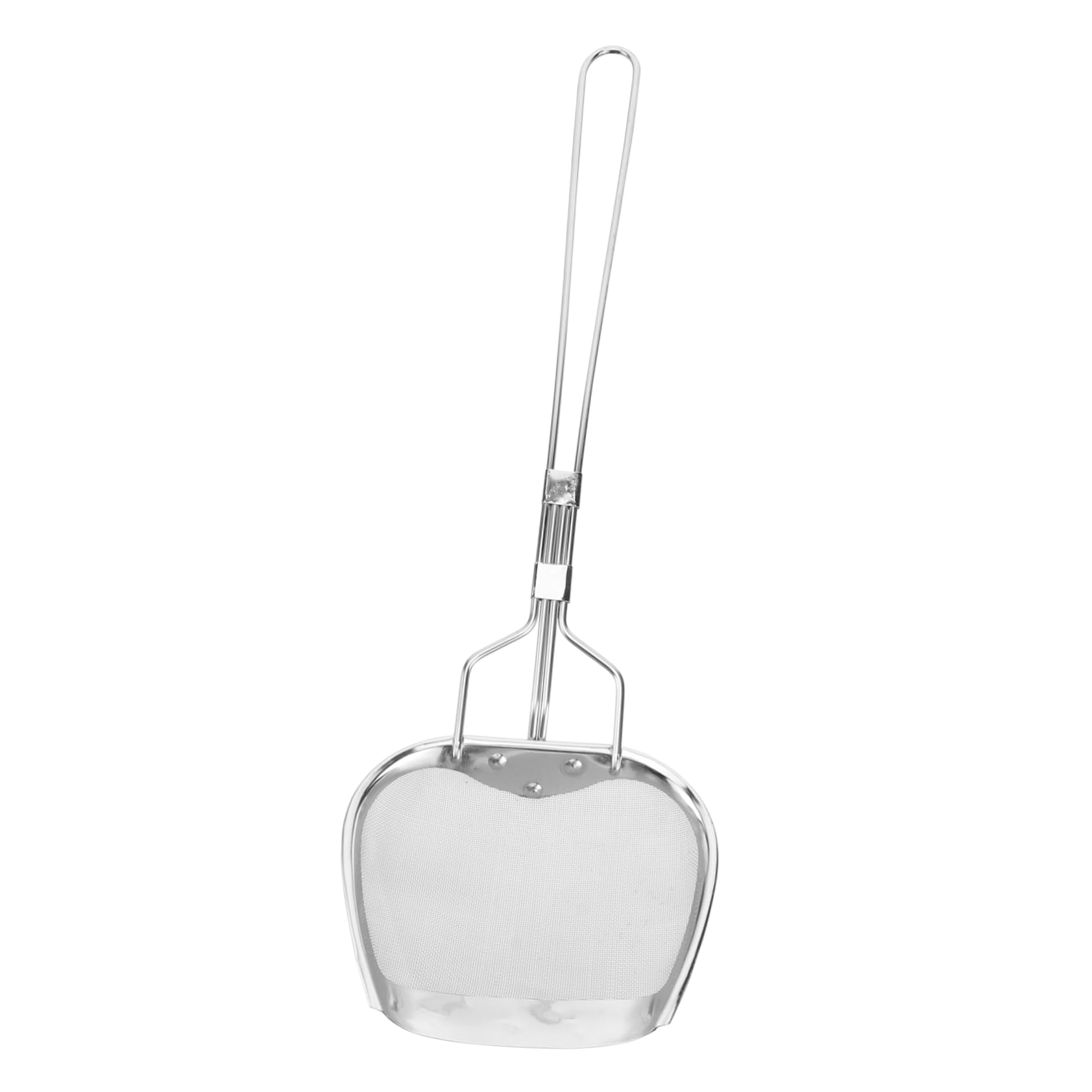AUTSUPPL Stainless Steel Soup Strainer with Mesh Filter Square Oil Skimmer Spoon for Cooking Easy to Clean Long Handle for Safe Use Kitchen for Frying and Sputtering Oils