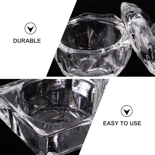 3 vasos de cristal para polvo de uñas con tapa miniatura 4