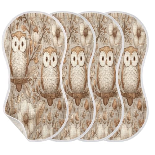 Kigai Cute Owls Baby Burp Cloths Extra Soft and Absorbent Burping Rags Cotton Burping Clothes Baby Washcloths for Newborn Boys Girls - 1 Pack3