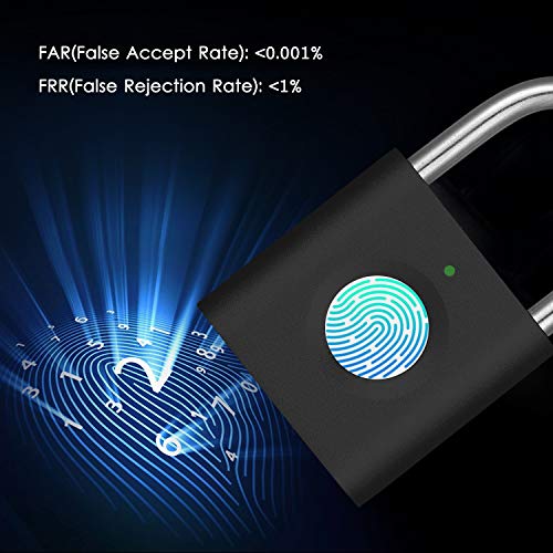 Ajcoflt Cadeado de impressão digital inteligente de alta segurança 20 usuários suportados Longa vida