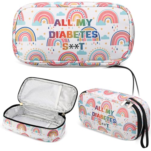 TrelaCo Insulin Cooler Travel Case Diabetic Travel Case Portable Diabetic Supplies Bag Spring Funny...